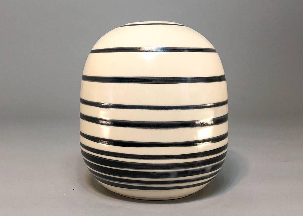 Stripe Down Ellipse Vase